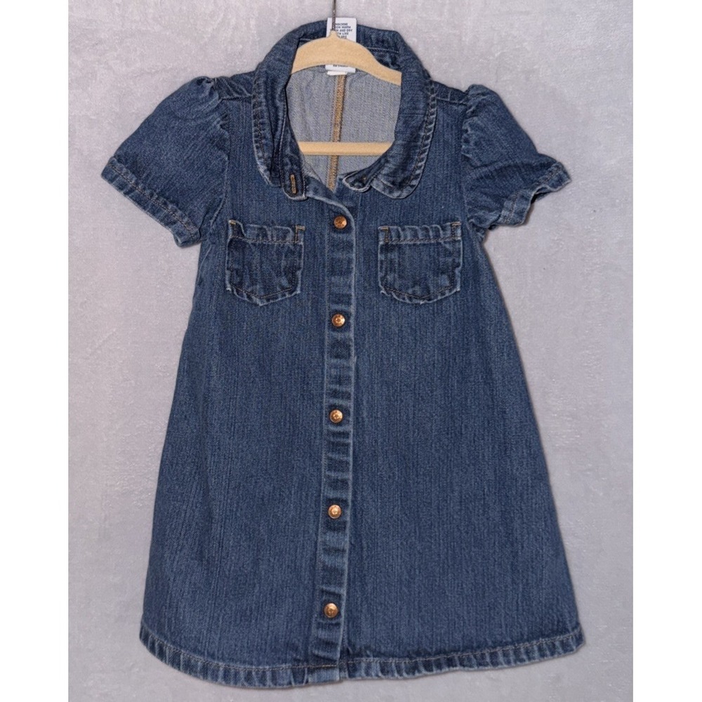 Vintage 2005 Baby GAP Denim‎ Jean Dress Girls Size 2T Snap Front